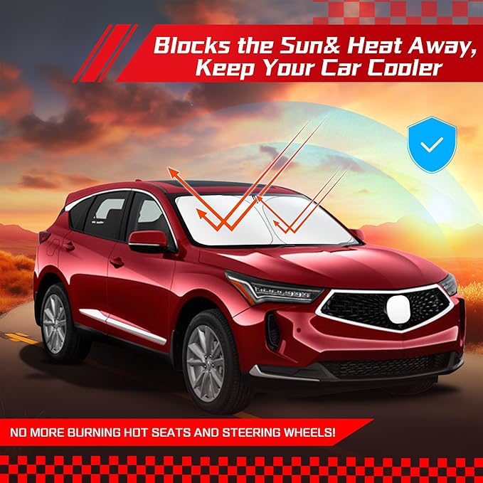 ARISMOTOR Windshield Sun Shade for Acura RDX 2019-2025 2026, Custom Fit Foldable Front Window Sunshade Sun Visor Protector, Block UV Rays Keep Your Car Cooler