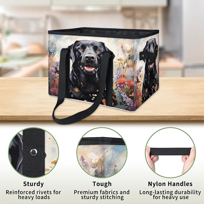 Reusable Grocery Bag Foldable Shopping Tote Bag with Handles Reusable Shopping Bags Large Kitchen Grocery Bags