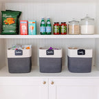 NaturalCozy Storage Cubes 11 Inch Cotton Rope Woven Baskets for Organizing, 3-Pack | Cube Storage Bin | Square Storage Basket