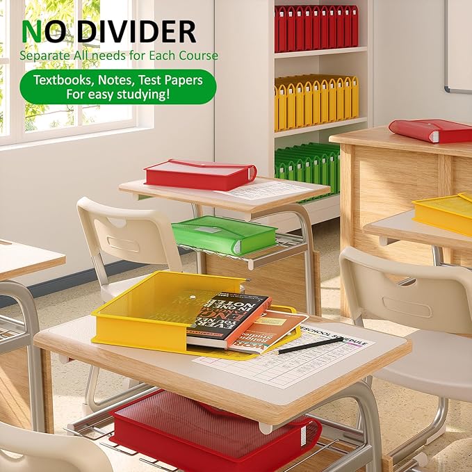 ThinkTex Plastic Expanding File Folders, Transparent Envelopes with Snap Closure, No Dividers, Large Capacity, Document Organ