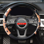 Cow Print Car Steering Wheel Covers, Breathable Microfiber Leather for Women and Men, Universal 15 inch Anti-Slip Steering Wh
