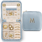 VLANDO Mothers Day Gifts for Women, L Initial Travel Jewelry Case, Small Jewelry Travel Case, Personalized Travel Mini Jewelr