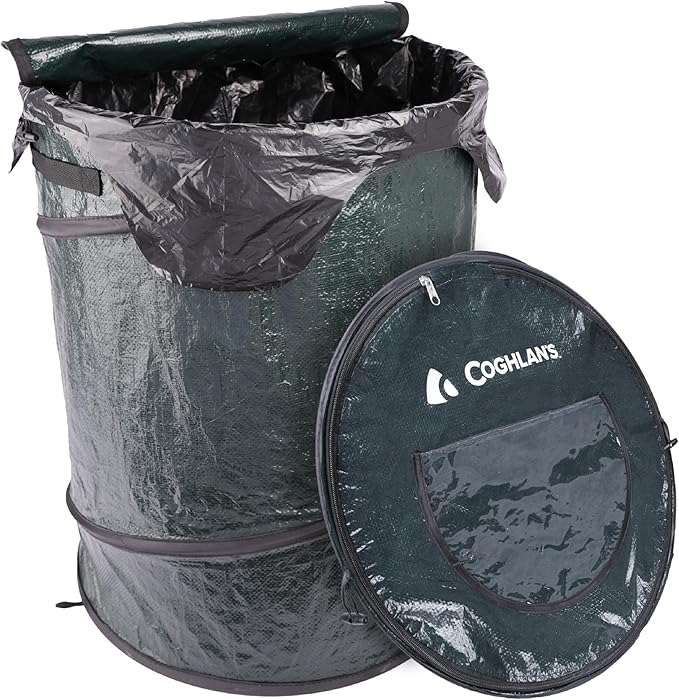 Coghlan's Pop-Up Lightweight Trash Can – Collapsible Waste Bin for Camping, RV, Outdoor Events, and Travel – Durable, Compact, and Easy to Store – 29.5 Gallon