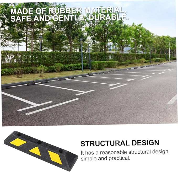 SUPVOX Parking Block Curb Wheel Stopper Durable Vehicle Floor Stopper for Garage Heavy Duty Design Suitable for Cars Trucks and Trailers Prevents Collisions and Improves Safety