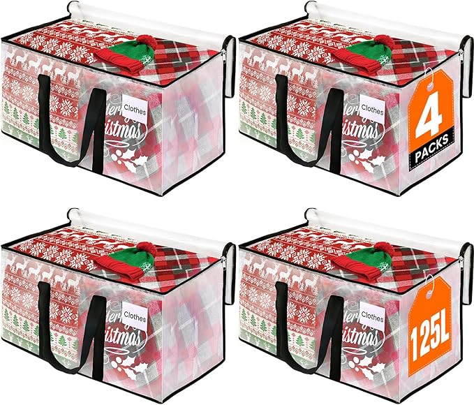 RoomHacks Clear Heavy Duty Extra Large Moving Bags, Reinforced Handle and Double Zipper Storage Bags, Packing Bags Alternativ