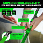 Rhino USA Retractable Ratchet Straps (2-Pack) - 1 Inch x 10 Feet (1,209lb Break Strength) - Auto Self Retracting Tie Down Straps for Truck, Cargo Trailer, Motorcycle, ATV, UTV - Green