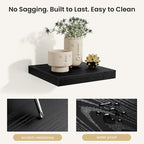 Fun Memories Floating Shelves for Wall, Rustic Wood Wall Mounted Shelves for Bathroom, Bedroom, Living Room & Kitchen, Storag