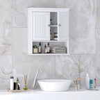 Spirich Bathroom Cabinet Wall Mounted with Doors, Wood Hanging Cabinet with Doors and Shelves Over The Toilet, Bathroom Wall 