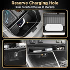for Toyota RAV4(2019-2025) & RAV4 Prime(2021-2025) Center Console Organizer [Double Layers & Carbon Fiber] Gear Shift Tray Silicone Cup Holder for Toyota RAV4 Prime & RAV4 Accessories Black