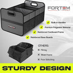 FORTEM Car Trunk Organizer, Collapsible Two Compartment Organizer, Foldable SUV & Truck Storage for Car Accessories for