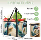 Reusable Grocery Bags Heavy Duty Shopping Bags Foldable Large Tote Bags with Long Handles & Hard Bottom