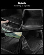 3W Trunk Mat with Backrest Mat Fit 2022-2025 2026 Acura MDX Accessories, Cargo Mat and Seat Back Cover Protector TPE All Weather, Black