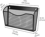 Flexzion Wall Folder File Letter Pocket Holder (6 Pack) Metal Mesh Desk Hanging Basket Box Bin Mail A4 Size Paper Document Or