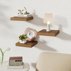 Fun Memories Square Floating Shelves for Wall, 9.3" W x 9.3" D x 1.4" H, Shelves for Wall with Invisible Brackets, Small Wood