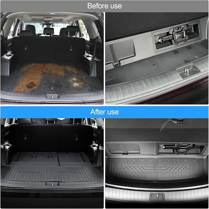 Cargo Mat for 2020-2025 Hyundai Palisade, All Weather TPE Rear Cargo Liner with Seat Back Cover for Hyundai Palisade Accessories (Include Lower Trunk Mat)