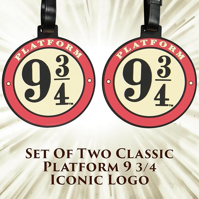 FUL Harry Potter Platform 9-3/4 Luggage Tags, 2-Piece Suitcase ID Tag Set, Multi, One Size