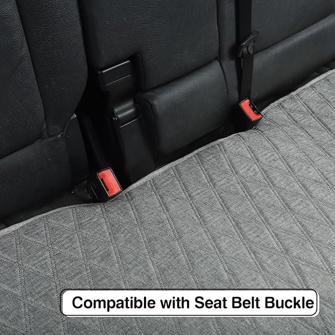 Universal Grey Anti-Slip Rear Car Seat Cover Size S - Faux Linen Bottom Bench Seat Cushion Fits Most of Vehicles Cars Truck S