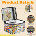 6-Pack Extra Large Toy Storage Bags with Zippers & Labels, Reusable Clear TPU Waterproof Organizer for Kids Toys, Building Bl