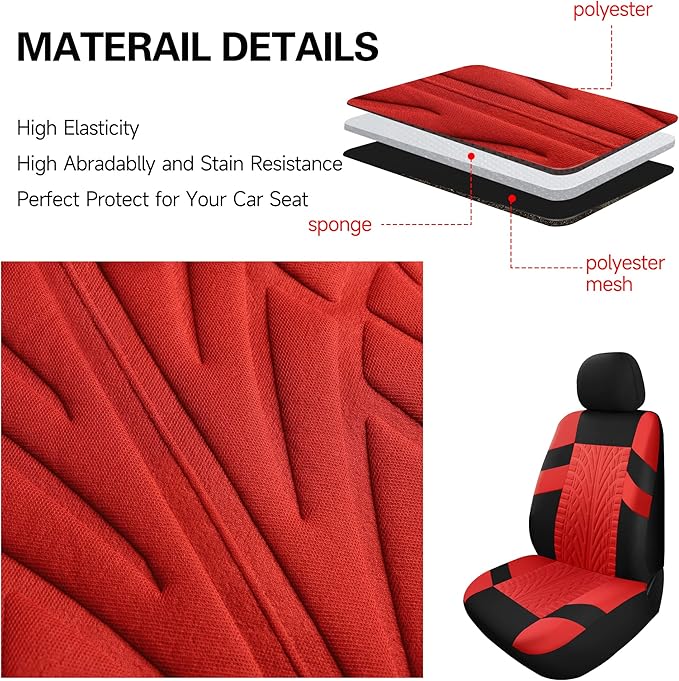 Pariitadin Car Seat Covers Front Pair, Washable and Breathable Seat Covers for Cars, Universal Fit Car Interior Covers for Mo