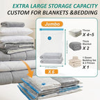Cozy Essential Vacuum Storage Bags, 80% Compression Vacuum Seal Space Saver Plastic Packaging Bags for Clothes, Blankets, Pil