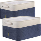 BALEINE 2 Pack Fabric Closet Storage Bins for Shelves, Linen Closet Organizers and Storage, Decorative Baskets for Organizing