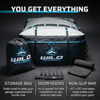 Rooftop Cargo Carrier - 15 Cubic Feet (L), Waterproof Soft Shell Car Roof Cargo Carrier, Heavy Duty Car Top Luggage Cargo Bag with Patented Door Hooks and Non-Slip Mat