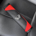 Car Seat Belt Cover 2 Pcs Leather Shoulder Pad with Bling Crown Protector Car Safety Strap Covers Accessories,Red