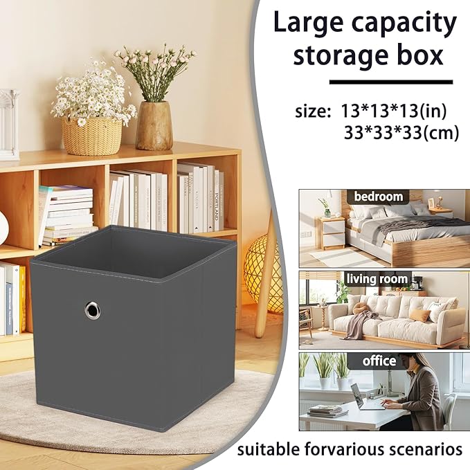 13 inch Record cube storage bins,collapsible fabric storage cubes Decorative storage basket,apply to clothes organizer box,sh