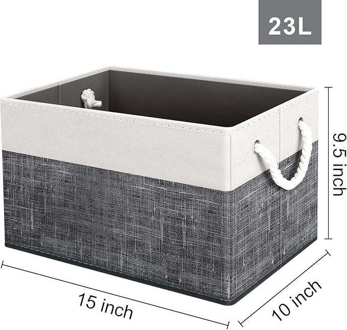 Fab totes Storage Bins [6-Pack], Foldable Storage Baskets for Organizing Toys, Books, Shelves, Closet, Large Storage Box with
