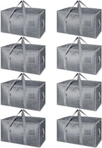 BALEINE 8-Pack Oversized Moving Bags with Reinforced Handles, Heavy-Duty Storage Tote for Clothes, Moving Supplies (Winter Gr