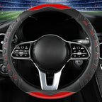 PU Leather Steering Wheel Cover 14.5-15 Inch, Carbon Fiber Style Grip, Non-Slip & Breathable, Universal for Sedan SUV Truck
