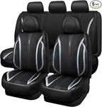 CAR PASS Nappa Leather Seat Covers, Waterproof Durable Universal fit for Women Girly SUV Truck,Anti-Slip Driver Seat Cover wi