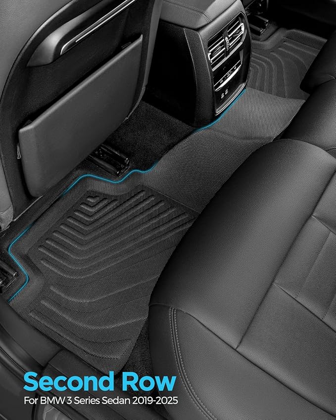 XPE Floor Mats Cargo Liner for BMW 3 Series 330i M340i Sedan 2019-2025/for BMW 330e 2021-2025 All-Weather Protector Heavy Duty Mat for 3 Series 2020 2022 2023 2024 Car Accessories