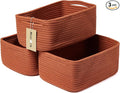 MiniArk Small Storage Baskets for Organizing | Closet Organizer Bins | Shelf Toy Basket | Woven Rope Baskets | Cube Decorativ