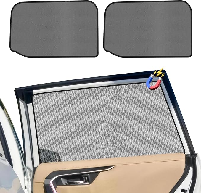 KUST Car Window Shades for 2016-2025 2026 Ford F150 Accessories, Breathable Mesh Magnetic Window Covers, Rear Back Side Window Sun Shades UV Block Privacy Protection for Baby Camping Napping 2PCS