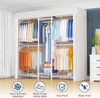 Ulif E12C Heavy Duty Closet Organizer System，Freestanding Clothing Rack, Adjustable Garment Rack 57.1" W x 16" D x 76.5" H Ho