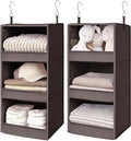 GRANNY SAYS 3 Shelf Hanging Closet Organizers and Storage, Collapsible Closet Storage Organizer with 2 Metal Hooks, Leak-Proo