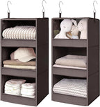 GRANNY SAYS 3 Shelf Hanging Closet Organizers and Storage, Collapsible Closet Storage Organizer with 2 Metal Hooks, Leak-Proo