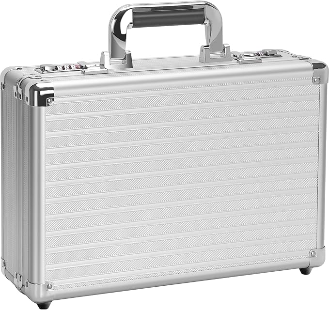 File Organizer Storage Box - 14.2 x 9.4 x 4.5 Inch Medium, Portable Locking Storage Totes with Dual Combination Locks for Pas