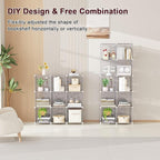 UNKU Cube Storage Organizer, 10 Cube Closet Organizer Storage Shelves, DIY Stackable Bookcase, Clothes Organizer Shelf for Cl