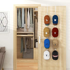 HapiRm Over Door Hat Rack - 2 Packs Hat Organizer with 8 Hooks Design, Hanging Baseball Cap Organizer Storage Holds Up to 40 
