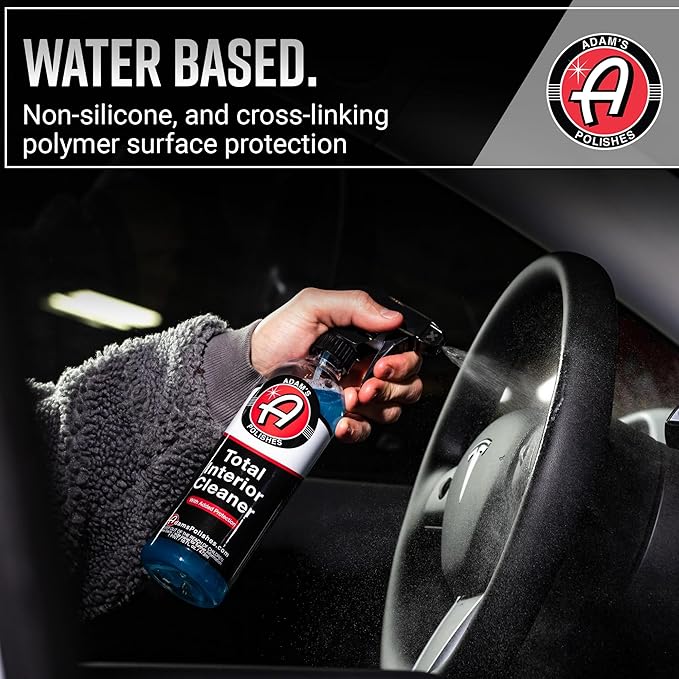 Adam's Polishes Total Interior Cleaner & Protectant, Quick Detailer & SiO2 Protection, Ceramic Infused, Anti-Static, OEM Fini