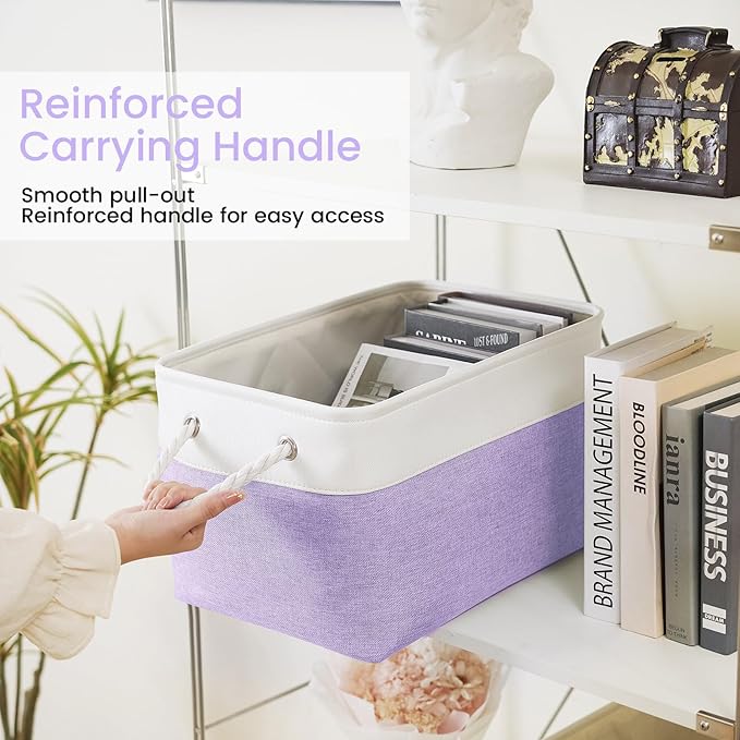 Large Storage Baskets- 15x11x10 inch Storage Bins for Shelves and Closet Organizing, Foldable Fabric Bin for Home Organizatio