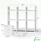 Cube Storage Organizer with Storage Bins Included - The Perfect Closet Organizers and Storage Solution. Includes 9 Storage Cu