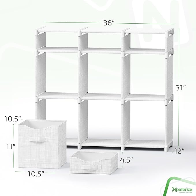 Cube Storage Organizer with Storage Bins Included - The Perfect Closet Organizers and Storage Solution. Includes 9 Storage Cu