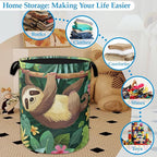 Palm Sloth Laundry Basket Collapsible Laundry Hamper Oxford Storage Bin for Clothes Storage, Toy Organizer, Books and Sundrie