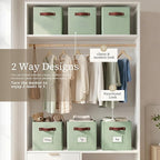 DECOMOMO Storage Cubes, 13x13x13 Storage Cube Bins with Labels, Fabric Organizer Bins (13" / 6pcs, Sage Green)