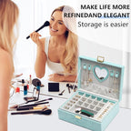 Dajasan Jewelry Boxes for Women Girls, Jewelry Organizer Box, 2-Layer Large Velvet Jewelry Box for Rings Necklaces Bracelets 
