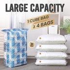 TAILI 6 Pack Vacuum Storage Bags, Jumbo Cube (31x40x15 Inch), Large Vacuum Seal Bag for Clothes, Comforters, Blankets, Beddin