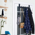 WEBI Over The Door Hooks Door Hanger,Over The Door Towel Rack with 6 Hooks for Hanging,Door Coat Towel Hanger Door Coat Rack,